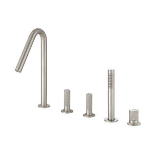5-Loch Wannenrandarmatur Edelstahl – 22mm