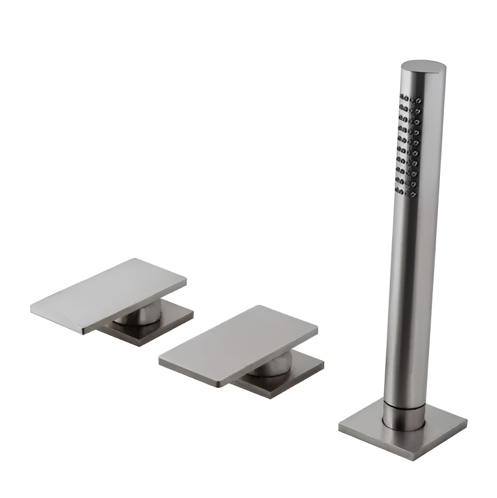 3-Loch Wannenrandarmatur mit Handbrause - 5mm
